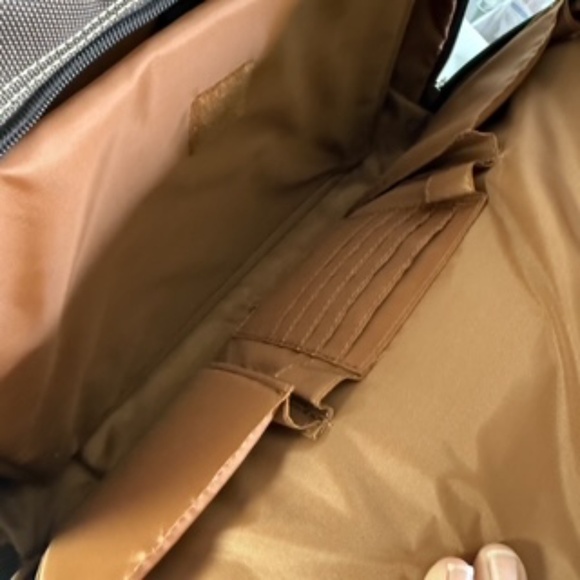 NWT Franklin Covey Morgan Triple Gusset Wheeled Canvas Case Brown/Tan - Picture 10 of 13